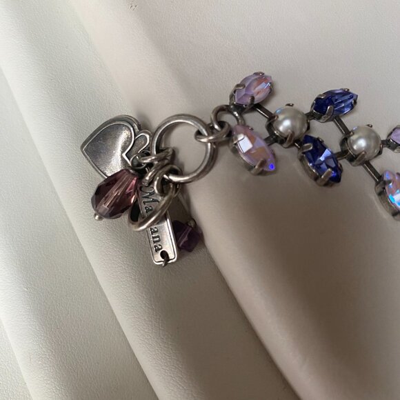 NWT Mariana Pink Purple Swarovski Crystal 925 Sterling Silver Bracelet Romantic - Picture 6 of 14